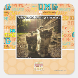 Follow Me Kid Square Sticker