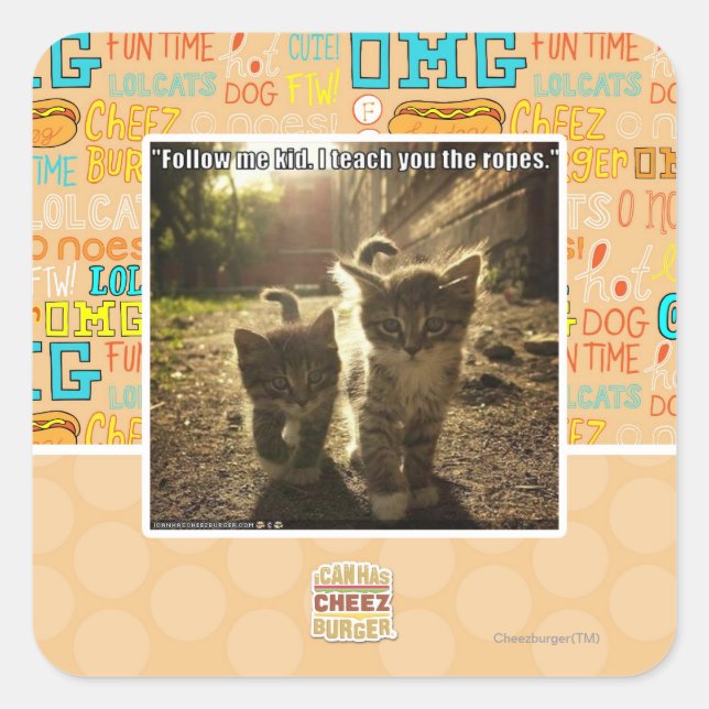 Follow Me Kid Square Sticker (Front)