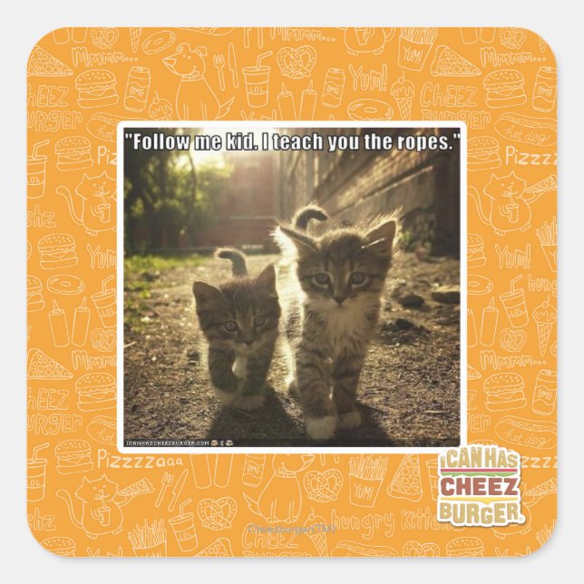 Follow Me Kid Square Sticker (Front)