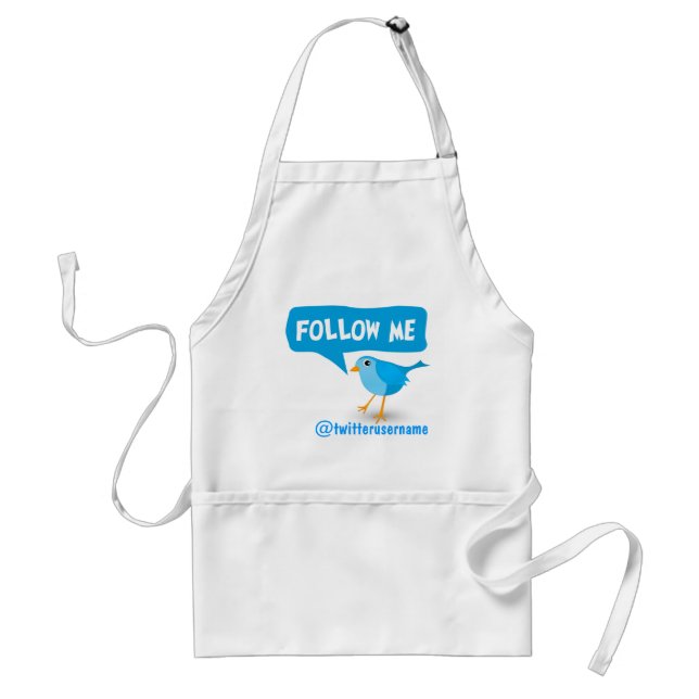 Follow Me Little Blue Bird Twitter Apron (Front)