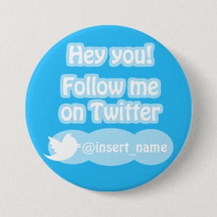Follow Me On Twitter Items 7.5 Cm Round Badge
