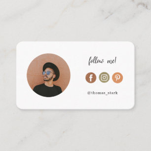 Follow me photo social media influencer pastel calling card