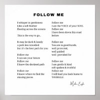 Follow me poem poetry wall art poster