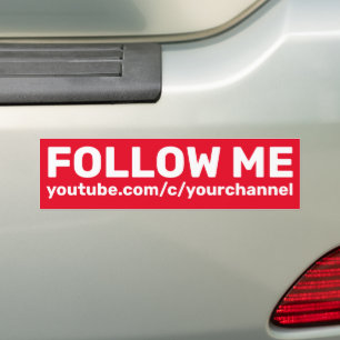 Follow Me Social Media Bumper Sticker