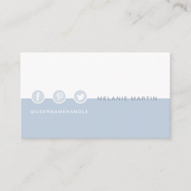 Follow Me Social Media Modern Trendy & Minimal Business Card (Front)