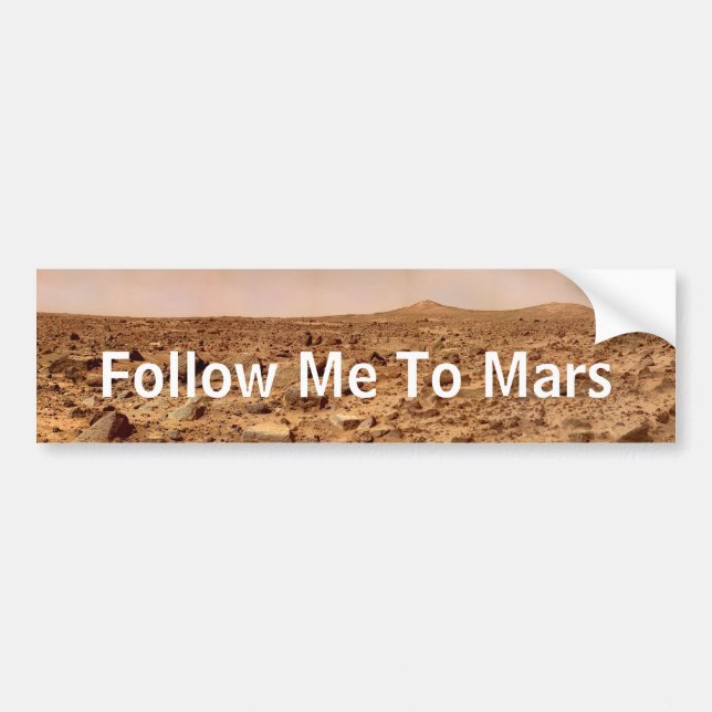 Follow Me To Mars - Mars Surface Bumper Sticker (Front)