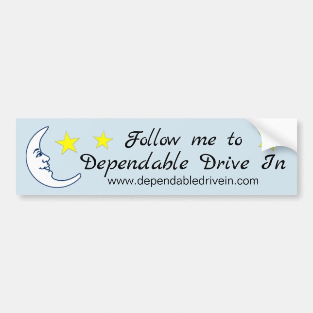 Follow Me To The Drive In Bumper Sticker (Front)