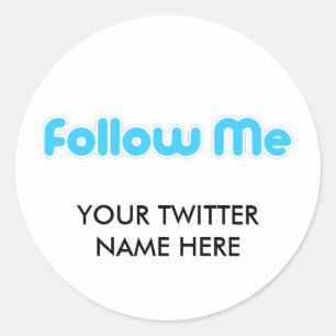follow me (twitter) classic round sticker