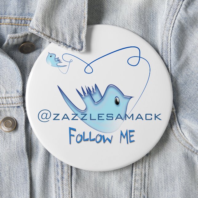 Follow ME Twitter  Gifts and Swirls T-shirts 6 Cm Round Badge (In Situ)