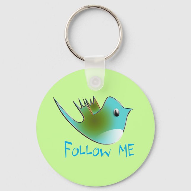 Follow ME Twitter  Gifts and Swirls T-shirts Key Ring (Front)