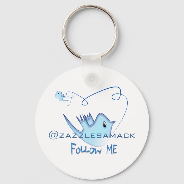 Follow ME Twitter  Gifts and Swirls T-shirts Key Ring (Front)