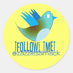 Follow Me @ YOUR Twitter Address Classic Round Sticker