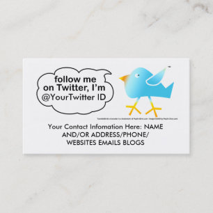 Follow Me @ (YourNameHere) Business Calling Cards