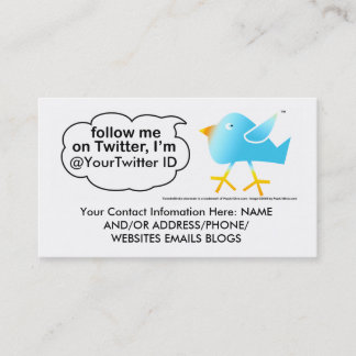 Follow Me @ (YourNameHere) Business Calling Cards
