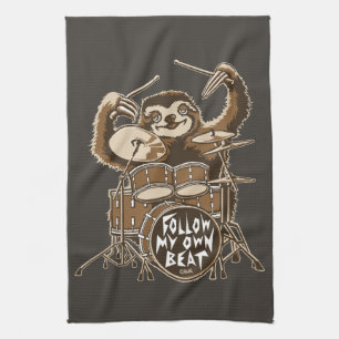 Follow my own beat tea towel