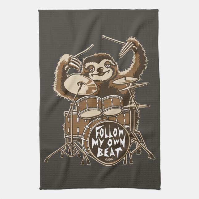 Follow my own beat tea towel (Vertical)