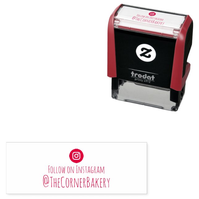 Follow on Instagram Custom Self-inking Stamp (In Situ)
