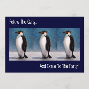 FOLLOW PENGUINS: PARTY INVITATION: ARTWORK INVITATION