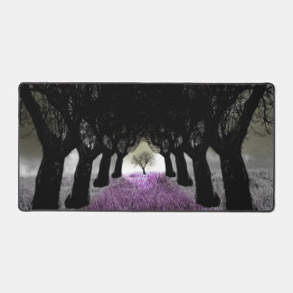 Follow Purple Grass Path Artistic Photo Design Desk Mat
