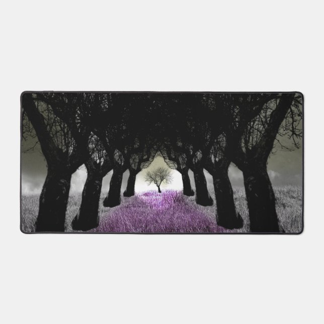 Follow Purple Grass Path Artistic Photo Design Desk Mat (Front)