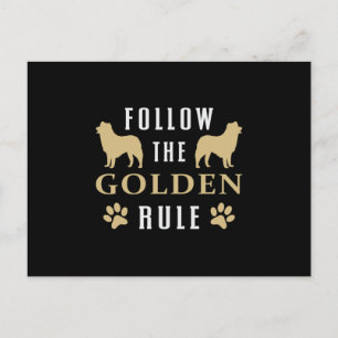 Follow The Golden Rule Retriever Dog Lover Funny Postcard