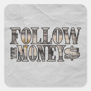 Follow the Money ~ Bill Square Sticker