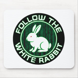 Follow the White Rabbi Mouse Mat