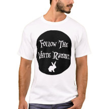 Follow the White Rabbit Alice, black circle