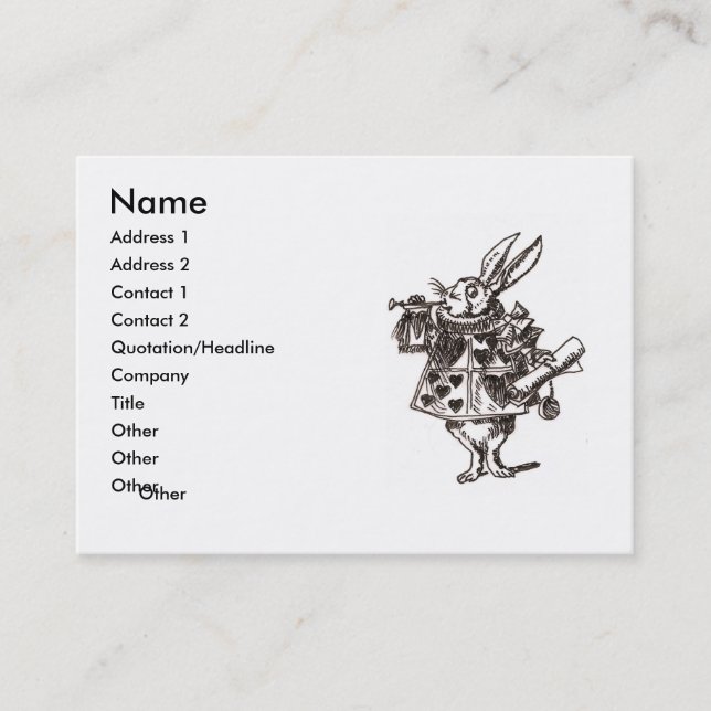 follow the white rabbit business card (Front)