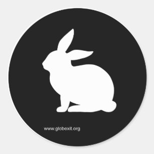 FOLLOW THE WHITE RABBIT CLASSIC ROUND STICKER