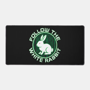 Follow the White Rabbit Desk Mat