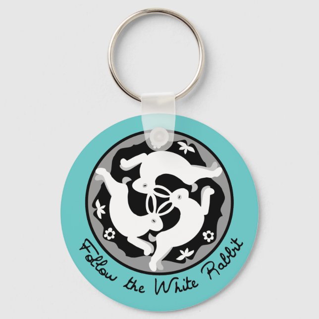 Follow the White Rabbit Key Ring (Front)