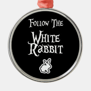 Follow the White Rabbit Metal Tree Decoration