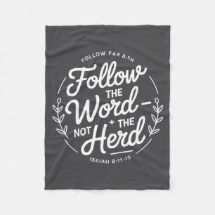 Follow The Word Not The Herd Christian Cow Bible V Fleece Blanket