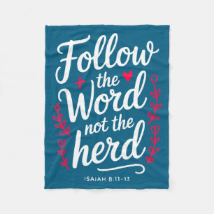 Follow The Word Not The Herd Christian Cow Bible V Fleece Blanket