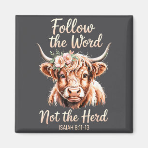Follow The Word Not The Herd Christian Cow Bible V Magnet