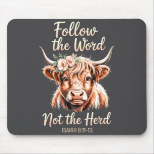 Follow The Word Not The Herd Christian Cow Bible V Mouse Mat