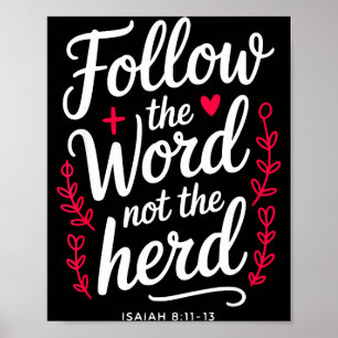 Follow The Word Not The Herd Christian Cow Bible V Poster