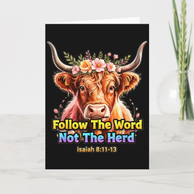 Follow The Word Not The Herd Christian Western Hig Card (Front)