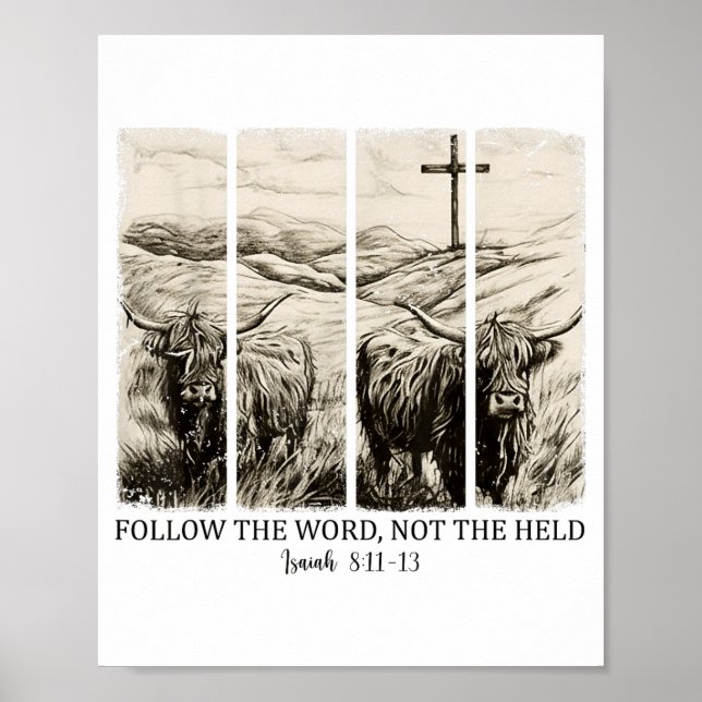 Follow The Word Not The Herd Western Christian Jes Poster (Front)