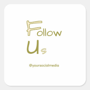 follow us facebook username social media add QR Square Sticker