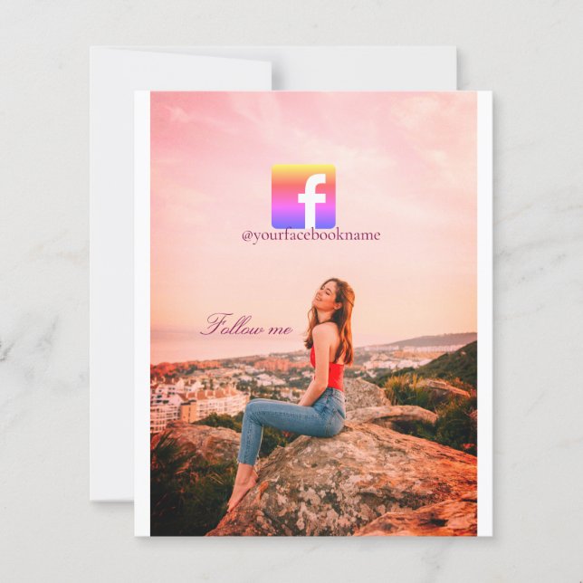 follow us facebook username social media photo  (Front)