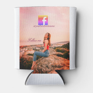 follow us facebook username social media photo  can cooler