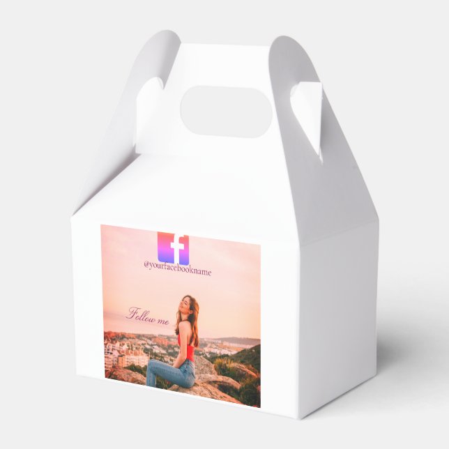 follow us facebook username social media photo  favour box (Front Side)