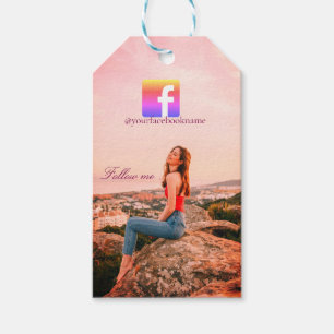 follow us facebook username social media photo gift tags
