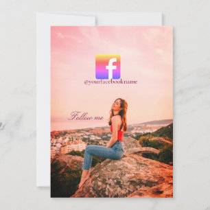 follow us facebook username social media photo  invitation