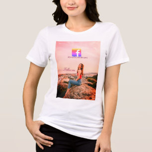 follow us facebook username social media photo Tri-Blend shirt