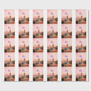 follow us facebook username social media photo wrapping paper
