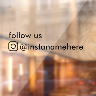 follow us instagram business social media window cling