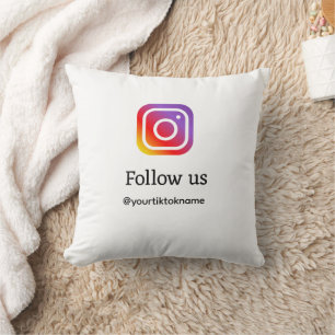 follow us Instagram username social media add QR Cushion